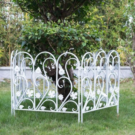 Lot De 5 Clôtures Jardin Métal Décoratif Noir – Bordure Parisienne 80x80 Cm Élégante Et Robuste