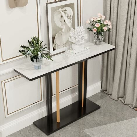 Tribesigns Console Meuble, Table Console Blanche Meuble, 140 x 30
