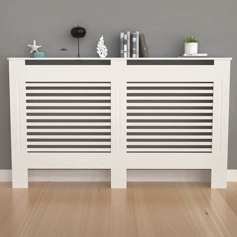 Cache Radiateur Blanc - Grille Cache Radiateur Maison en MDF Couvre Radiateur Bois Cache-Radiateur Mural Couverture de Radiateur - Blanc Taille XL - 172x19x82cm