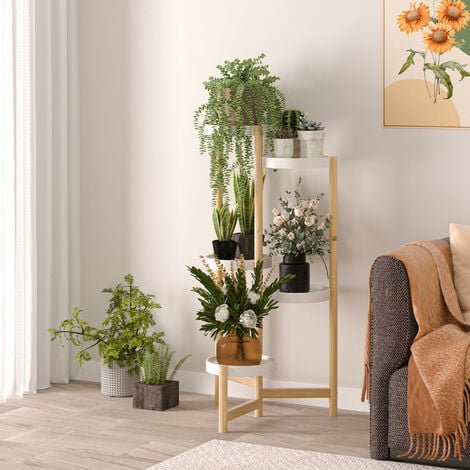 Porte Plantes en Bambou Etagère Fleurs Decoratif pour Jardin Terrasse Chambre - 5 Niveaux
