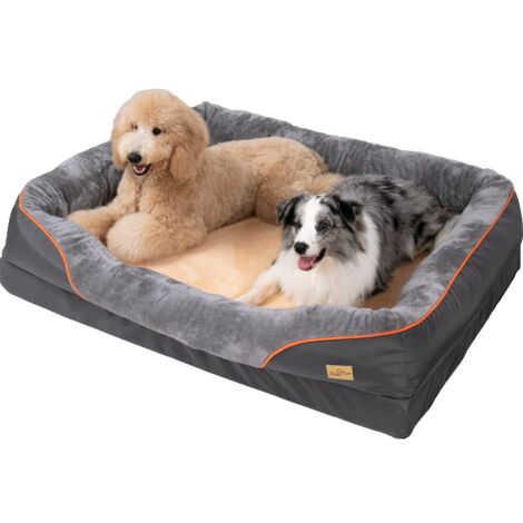 Bingo Paw – Coussin orthopédique pour chien – Mousse à mémoire de forme – Housse amovible lavable – Antidérapant – 120x90x30cm – XXL