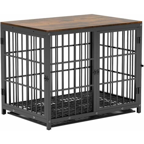 Cage pour Chien Intérieur en Bois Cage Chien Meuble Intérieur Caisse Grande  Taille - 63 x 59 x 51cm