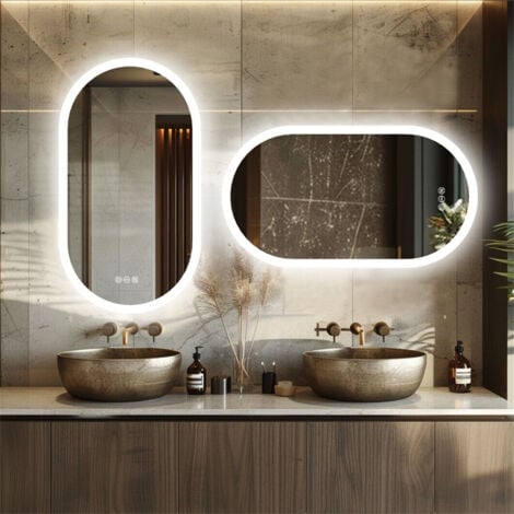 Miroir salle de bain avec eclairage LED - 120x70cm - GO LED