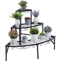 Unho – Étagère à fleurs en fer forgé 3 niveaux – Dimensions 77 x 58 cm – Charge max 20 kg par niveau – Pour intérieur et extérieur