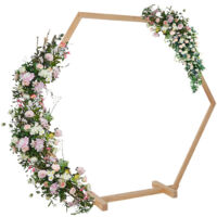 Unho – Arche de jardin en bois hexagonal 245x210cm – Support de mariage décoratif – Matériau résistant avec vernis anti-corrosion – Installation facile