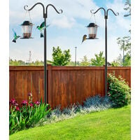 2pcs Jardin extérieur Berger Crochets Mangeoire d'oiseaux Lanterne Plantes  Lumière Support suspendu