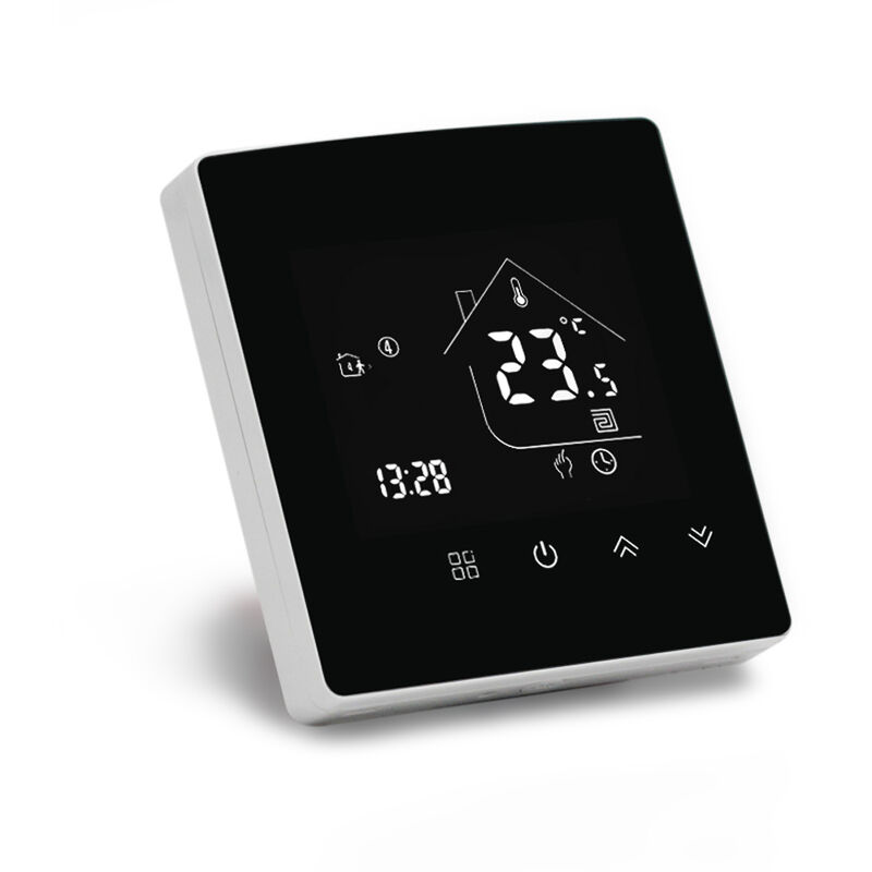 Fonctionne avec piles Boîtier et éclairage blanc élégant Thermostat programmable intelligent pour chauffage des chaudières à gaz Affichage LCD pour faciliter le contrôle et la programmation 