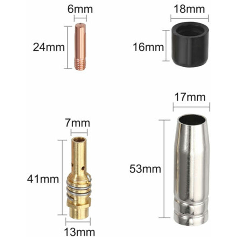 Point de contact 0,8 mm Pour Binzel 15AK MIG Kits de soudage 24 Tlg
