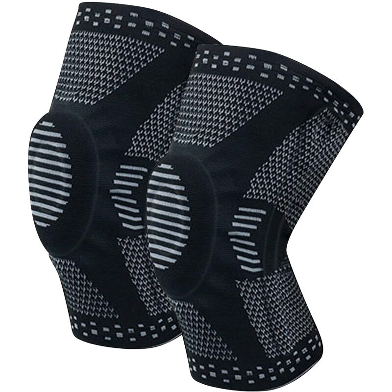Hihamer genouillère Sport 2PCS Genouillères Elastiques Respirantes et Antidérapantes,Idéales pour Musculation Rotulienne,La Course,Les Squats,Le Sport,Les Hommes et Les Femmes