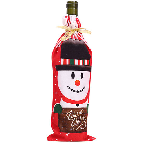 Santa Claus Imprimer Ensemble De Bouteilles De Vin Ensemble De Vin De Dessin Anime Decorations De