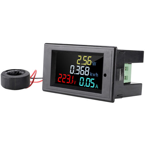 6 en 1 écran couleur AC 50-300 V numérique compteur d'énergie Ampèremètre Voltmètre 
