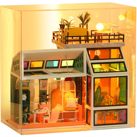 Haute maison de poupée arbre de Noël bricolage Miniature Decor photographi  k 