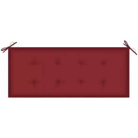 Coussin de banc de jardin Rouge bordeaux 120x50x4 cm Tissu