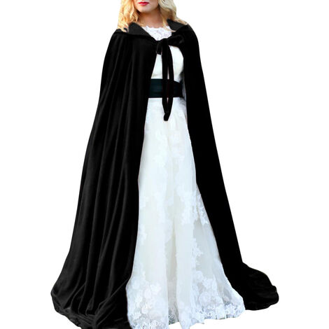 Halloween Cape A Capuche Velours Sorcieres Princesse Mort Longue Cape Adulte Enfants Costume Cosplay Outwear Modele