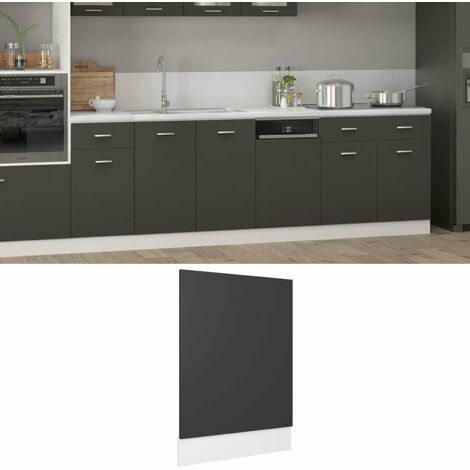 Panneau de lave-vaisselle Gris 45x3x67 cm Agglomere