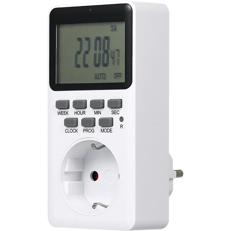 2 x numérique affichage lcd électronique uk plug-in minuterie programmable interrupteur socket