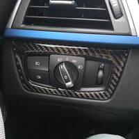 Cadre decoratif de bouton de commutateur de phare de fibre de carbone Cadre de commutateur de phare, couleur de BMW