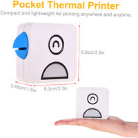 Imprimante thermique de poche Poli L2 avec cable USB + 1 rouleau de papier d'impression, bleu (batterie lithium integree)