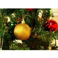 12 Red Glitter Matt Coeur Noël Boules de Noël arbre pendaison décoration ORNAMEN