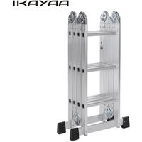 iKayaa 7 en 1 echelle multifonctionnelle echelle pliante echafaudage en aluminium echelle de travail plate-forme de travail avec charniere de verrouillage de securite 330LB/150KG capacite EN131 approuve