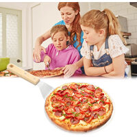 design ergonomique poignée en bois meilleure trancheuse de cuisine pour pizza/gâteau/tarte Lot de 2 roulettes à pizza professionnelles avec pelle à pizza facile à utiliser 