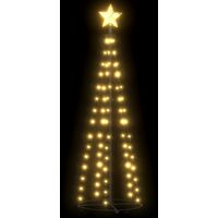 Sapin de Noel en cone Blanc chaud 84 LED Decoration 50x150 cm
