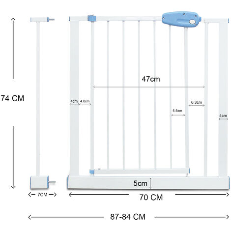 Barriere Ajustable Pour Porte Barriere De Securite Pour Bebe Extension De 81 A 94 Cm Blanc