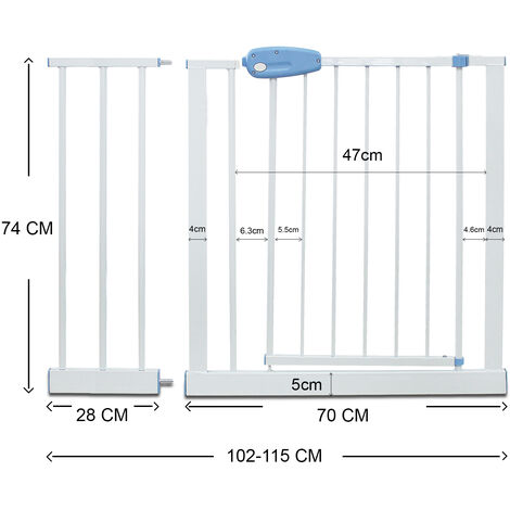 Barriere Ajustable Pour Porte Barriere De Securite Pour Bebe Extension De 102 A 115 Cm Blanc