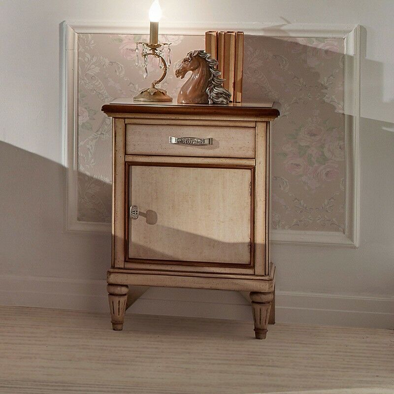 MOBILI 2G - Cassettiera 4 cassetti Classica Legno Shabby Bicolore 1