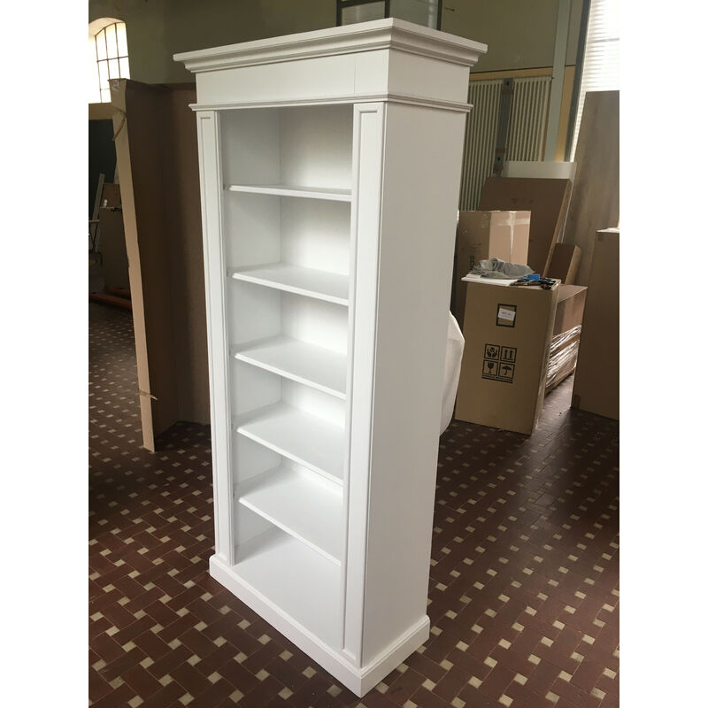 MOBILI 2G - LIBRERIA CLASSICA IN LEGNO BIANCO L.93 P.40 H.205