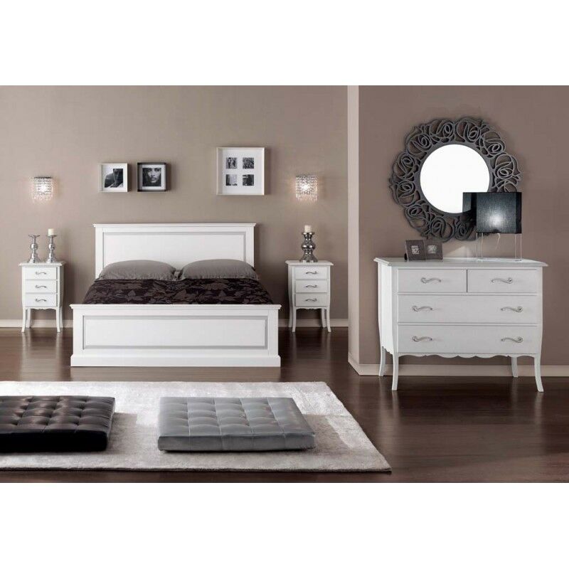 MOBILI 2G - LETTO MATRIMONIALE LEGNO CLASSICO TESTATA ECOPELLE L.20