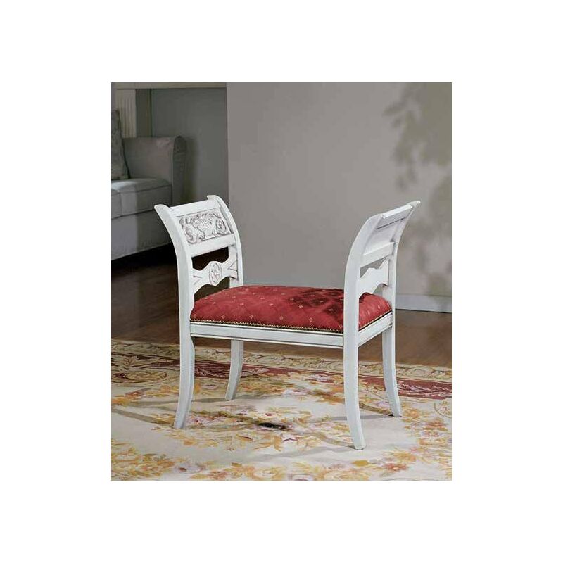 MOBILI 2G - SEDIA SHABBY CHIC ARGENTO IMBOTTITA IN LEGNO CON FREGI