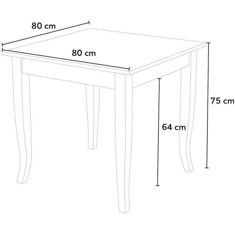 MOBILI 2G - Set tavolo legno allungabile quadrato +4 sedie legno s