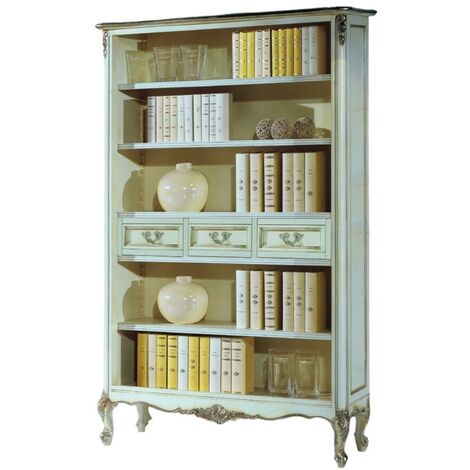 Libreria Piattaia Sospesa 80 cm in Legno Bianco 3 Ripiani