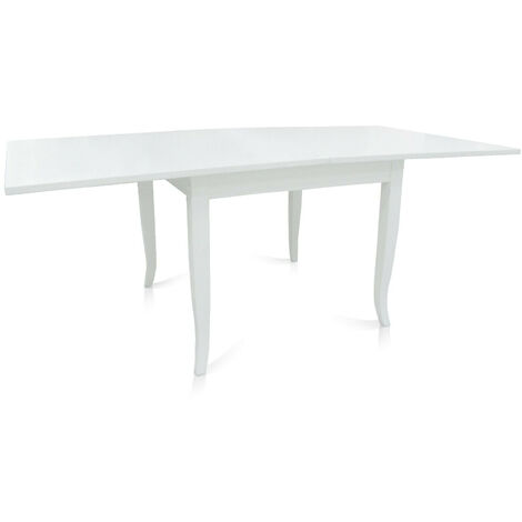 MOBILI 2G - Tavolo quadrato fisso legno bianco shabby 100X100x78