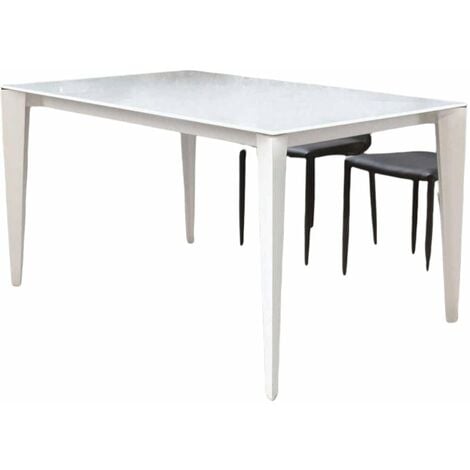 MOBILI 2G - TAVOLO ARTE POVERA ROTONDO COLORE BIANCO OPACO D.120, 1 ALLUNGA  40 CENTIMETRI