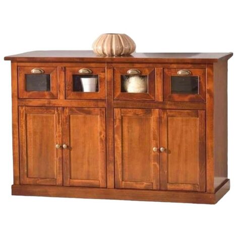 MOBILI 2G - MADIA CREDENZA 4 PORTE 4 CASSETTI IN LEGNO ARTE POVERA