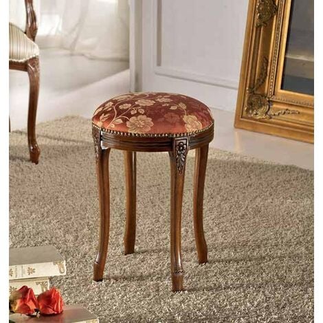 MOBILI 2G - DIVANETTO/PANCA IMBOTTITA SHABBY IN LEGNO CON INTAGLI