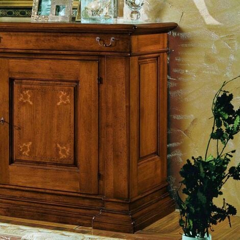 MOBILI 2G - CREDENZA 2 PORTE INTARSI CLASSICA LEGNO BASSANO 215X55x115