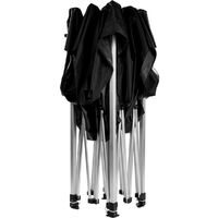 INSTENT Tonnelle PRO 3x3m, Alu, 2 panneaux inclus, couleur noir, avec sac de transport à roulettes