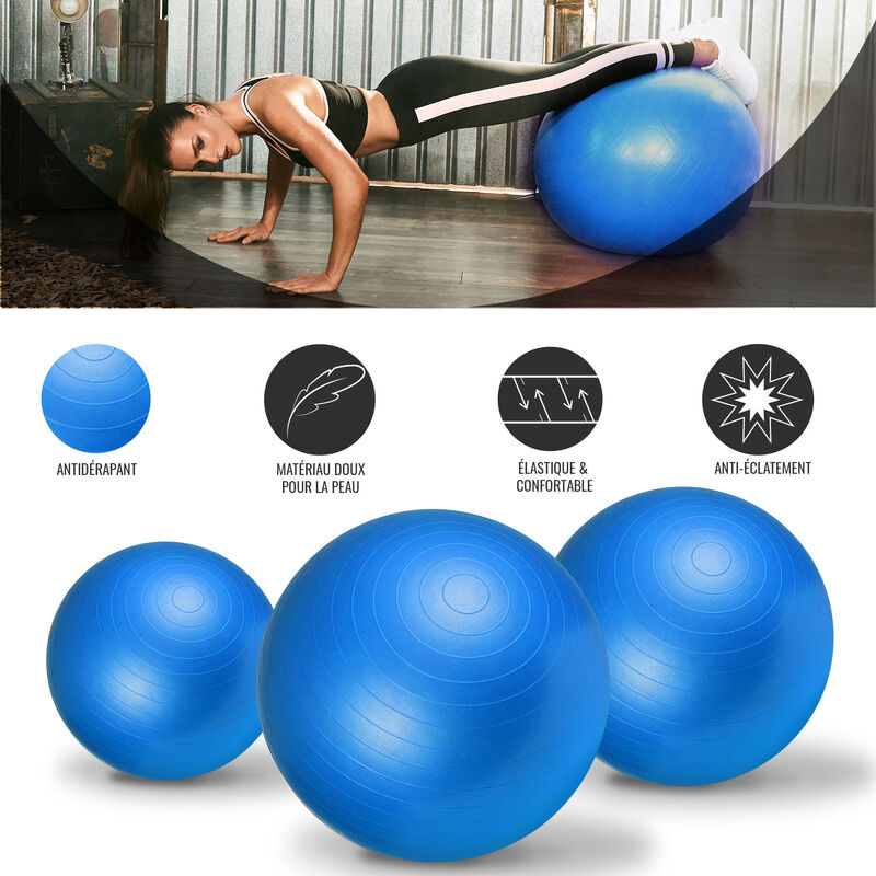 ScSPORTS® Ballon Fitness - Ø 65 cm, Antidérapant, Anti-Éclatement