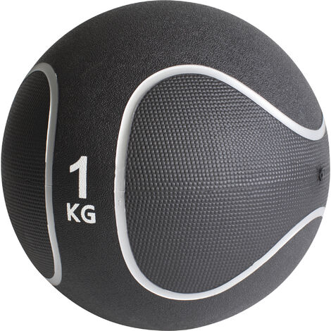 GORILLA SPORTS - Médecine balls de 1 à 10 KG - Coloris noir / blanc - Poids : 1 KG