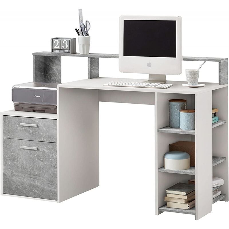 Schreibtisch PC - Tisch Bürotisch Arbeitstisch ca. 135 cm FMD BOLTON