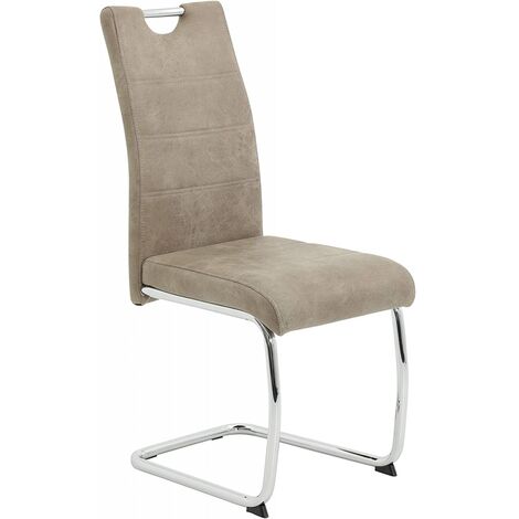 Esszimmerstuhl Küchenstuhl Schwingstuhl Microfaser Stoff Flora II S Vintage Beige