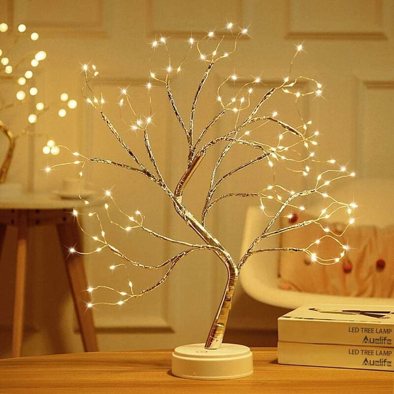 LED Baum Belichtet Verstellbare für Warmweiß Licht Äste Lichter Batteriebetrieben Bonsai Lampenperlen) USB Baum Thanksgiving Dekobaum Baumbeleuchtung Innen Kleine (108 Deko Weihnachten