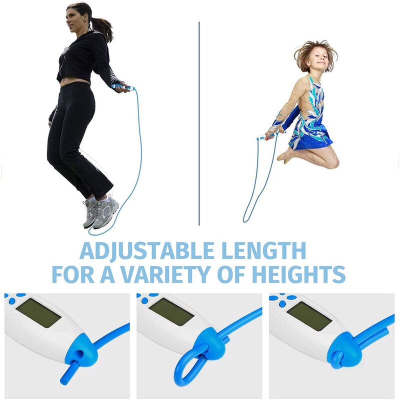Springseile Fitness Zähler Digitale Drahtlose Seilspringen mit  Kalorienzähler für Training und Fitness, weiß Blau