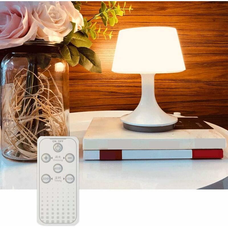 Tragbare drahtlose LED-USB-wiederaufladbare Tischlampe für Zuhause,  Nachttischlampe, für Schlafzimmer und Wohnzimmer, Arbeitszimmer, Café,  Loft, Bar, KTV, Campinglampe, Tischlampen mit Fernbedienung