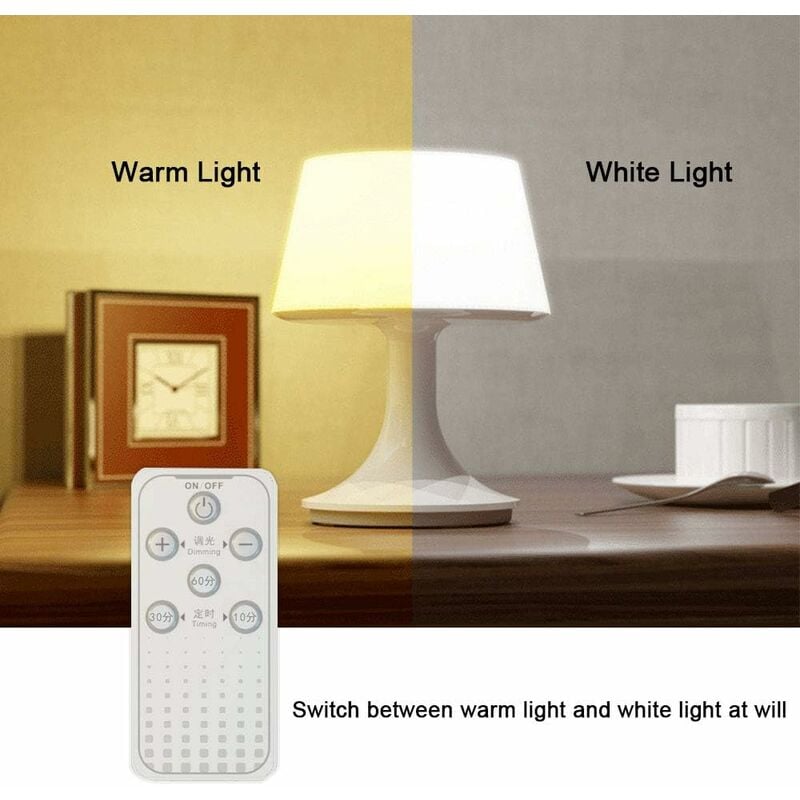 Tragbare drahtlose LED-USB-wiederaufladbare Tischlampe für Zuhause,  Nachttischlampe, für Schlafzimmer und Wohnzimmer, Arbeitszimmer, Café,  Loft, Bar, KTV, Campinglampe, Tischlampen mit Fernbedienung