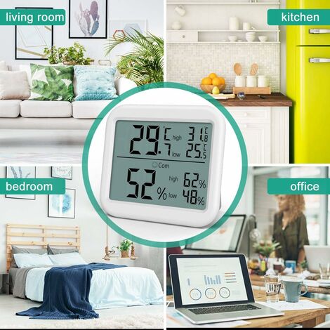 Monbedos Digitales LCD-Thermometer für Temperatur und Hygrometer mit Sonde Temperaturmessgerät 