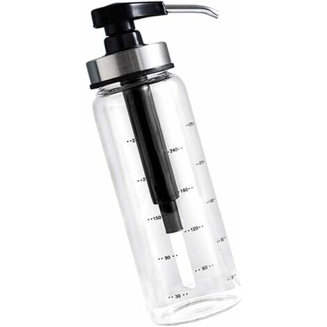 Cabilock 300Ml Honigspender Glassiegelflasche Ölspender  Edelstahlmarmeladenbehälter Auslaufsichere Cruetflasche für Küchenhaus  (Schwarz)